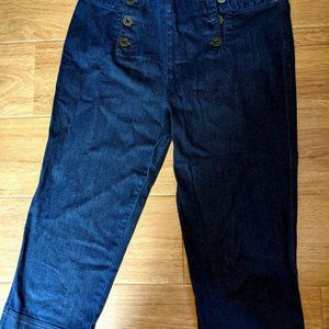 Womens 12 Lauren Jeans Co Ralph Lauren 6 Button Classic Straight Dark Wash Jeans